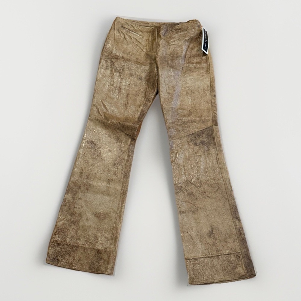 Vintage Vakko Elements Leather Pants Cowgirl Bootcut Flare Rodeo 6 New RRL Rare